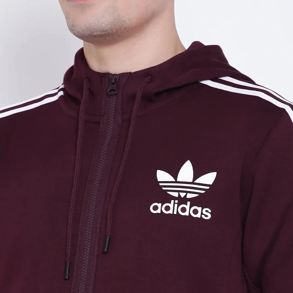 ADIDAS ESSENTIALS FRENCH TERRY 3-STRIPES FULL-ZIP HOODIE Men’s Medium